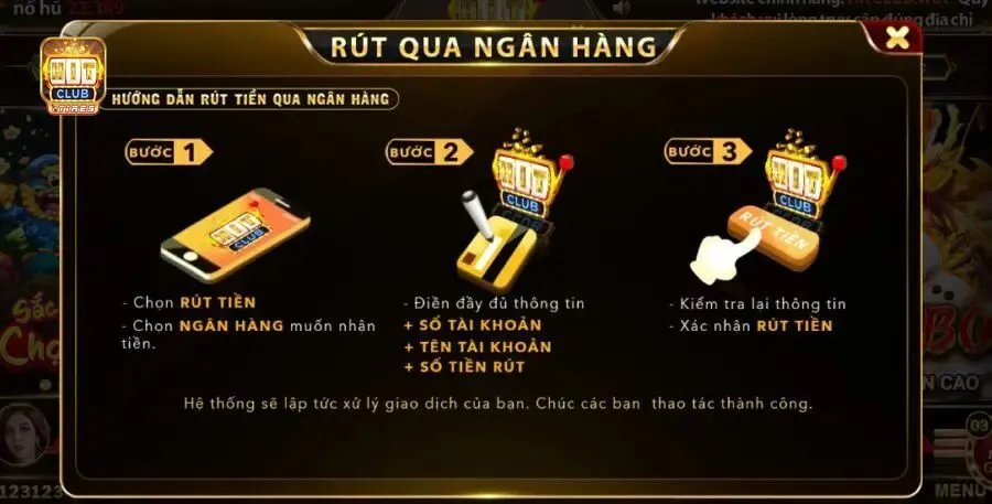 Điều khoản rút tiền Hit Club quy định cụ thể đối với từng phương thức