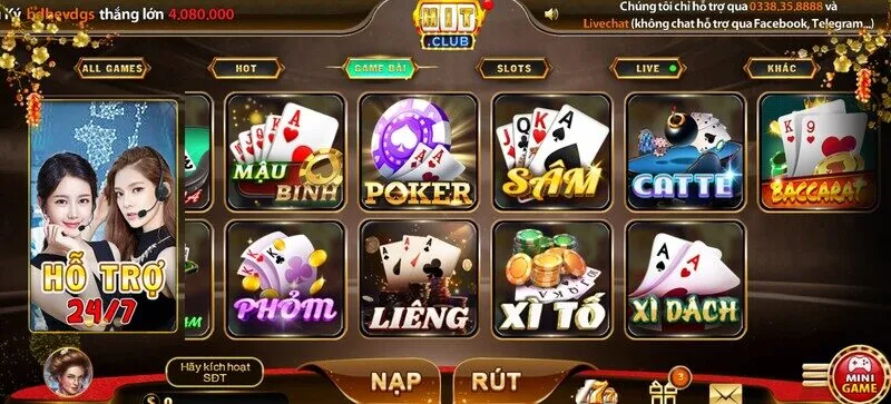 Một số game bài nổi bật tại Hitclub 